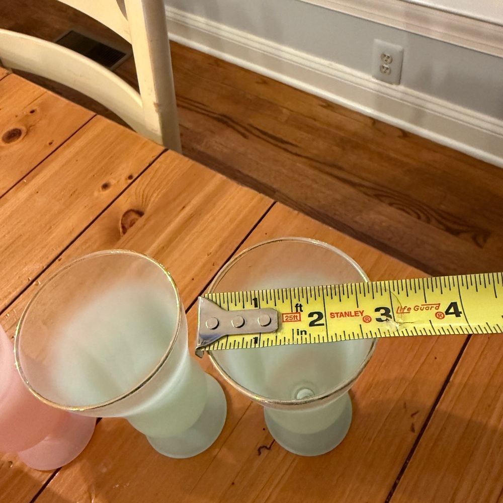Blendo 4 Frosted Pastel Ombré Glassware Set Parfait Cocktail Glasses MCM Vintage - Picture 16 of 16
